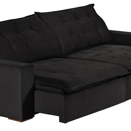 Imagem de Sofá Bahia Modular 6 Lugares 290cm com Molas Retrátil e Reclinável Yescasa Preto