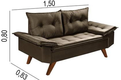 Imagem de Sofa Bariloche 2 Lugares Pés Em Madeira Essencial Estofados