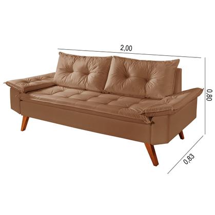 Imagem de Sofa Bariloche 3 Lugares em Material Sintético