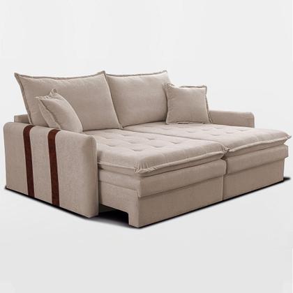 Imagem de Sofá Baú Sem Caixa Retrátil 1,80m SoftGel Bonnie Boucle Bege Claro Cama inBox