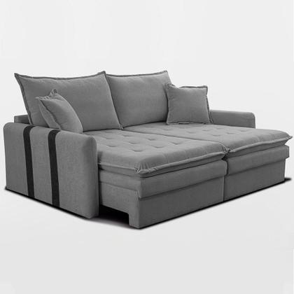Imagem de Sofá Baú Sem Caixa Retrátil 1,80m SoftGel Bonnie Boucle Cinza Claro Cama inBox