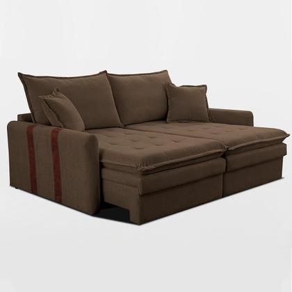 Imagem de Sofá Baú Sem Caixa Retrátil 1,80m SoftGel Bonnie Boucle Marrom Cama inBox
