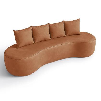 Imagem de Sofá Benin 3 Lugares Fixo 210CM Marrom material sintético Orgânico D'Rossi