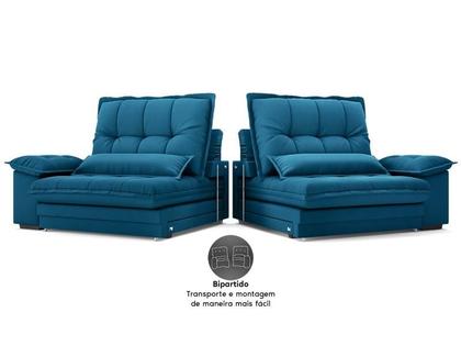 Imagem de Sofá Bergamo 2,30m Assento Retrátil e Reclinável Velosuede Royal - NETSOFAS