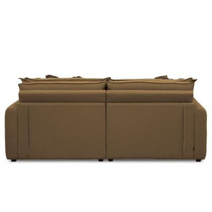 Imagem de Sofá Bipartido 270cm Retrátil Reclinável Almofadas Caixa Zero Sydney Veludo Marrom G93 - Gran Belo
