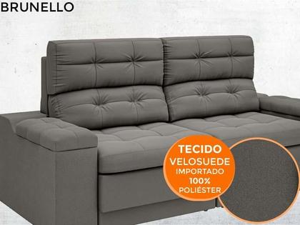 Imagem de Sofá Brunello 1,70m Retrátil e Reclinável Velosuede Cinza - NETSOFAS