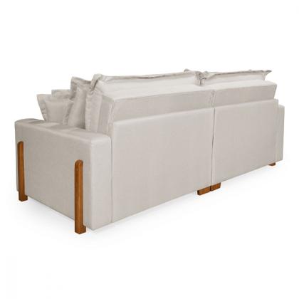 Imagem de Sofá Caixa Zero Retrátil Reclinável com Molas Ensacadas no Assento Tecido Linho Cru 2,00M