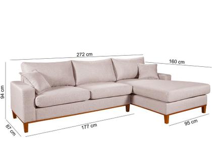 Imagem de Sofá California 4 Lugares Living Chaise Linho Lado Esquerdo