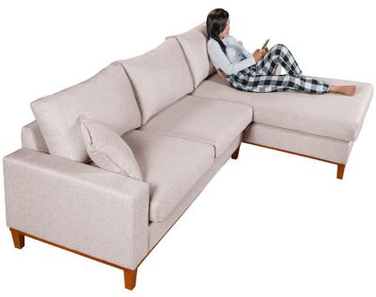 Imagem de Sofá California 4 Lugares Living Chaise Linho Lado Esquerdo