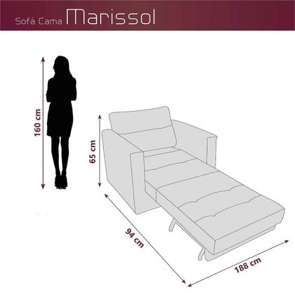 Imagem de Sofá Cama 1 Lugar 90cm Marissol Bege Matrix
