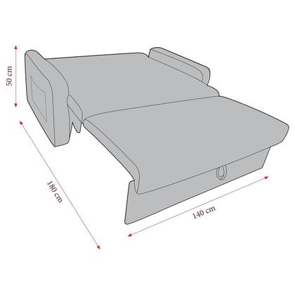Imagem de Sofá-Cama 140cm 2 Lugares com Baú Multimóveis CR45260