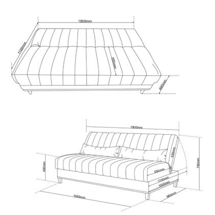 Imagem de Sofá Cama 180cm Veludo Santorini Viero