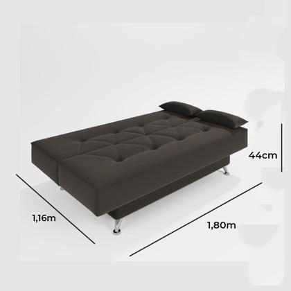 Imagem de Sofá Cama 1,80m Fabiane Suede Marrom  Madelina Decor