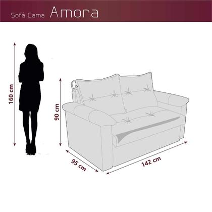 Imagem de Sofá Cama 2 Lugares 138cm Amora New Vinho Matrix