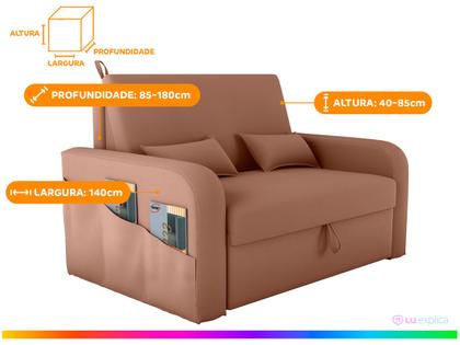 Imagem de Sofá-cama 2 Lugares Casal Veludo Matrix Lady Dai