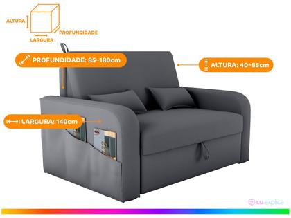 Imagem de Sofá-cama 2 Lugares Casal Veludo Matrix Lady Dai