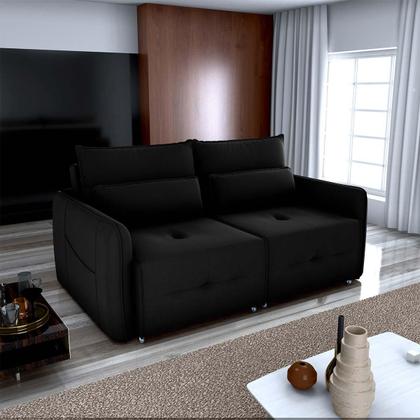 Imagem de Sofá Cama 2 Lugares com com assentos divididos Premium com almofadas Celine Matrix