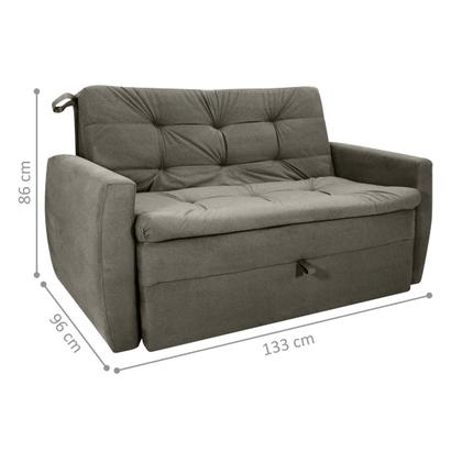 Imagem de Sofá Cama 2 Lugares Piers Veludo Turkey Marrom