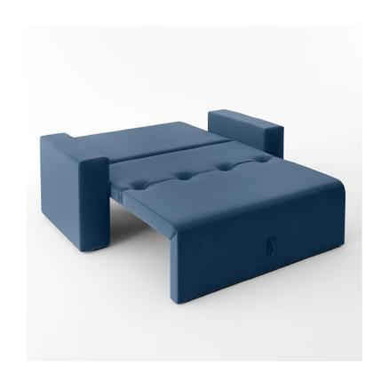 Sofá-Cama 2 Lugares Pratik 5000 Mamflex Azul Suede - MAM FLEX ESTOFADOS LTDA Imagem de Sofá-Cama 2 Lugares Pratik 5000 Mamflex Azul Suede