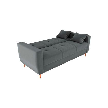Imagem de Sofá Cama 2 Lugares Reclinável e Baú Pamela Cinza Matrix