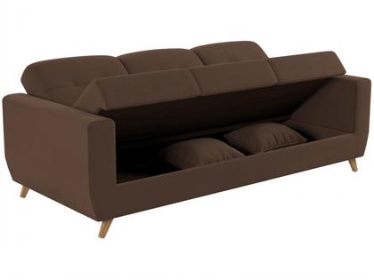 Imagem de Sofá Cama 2 Lugares Reclinável e Baú Pamela Marrom Matrix