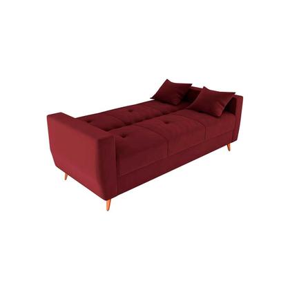 Imagem de Sofá Cama 2 Lugares Reclinável e Baú Pamela Vinho Matrix