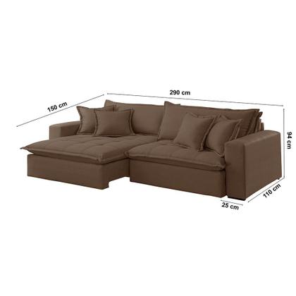 Imagem de Sofá Cama 2,9M Zen Veludo Com Molas Meu Sofá Online