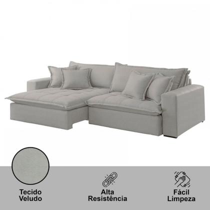 Imagem de Sofá Cama 2,9M Zen Veludo Com Molas Meu Sofá Online