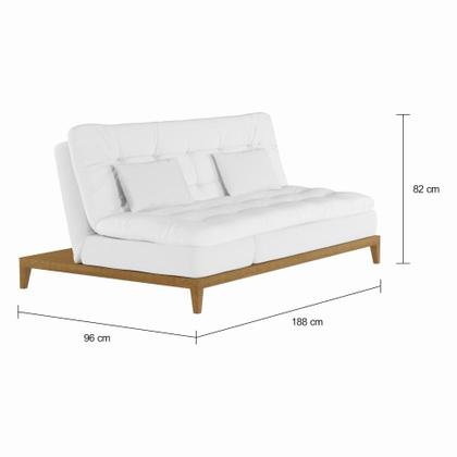 Imagem de Sofá-Cama 3 Lugares Casal Aaliyah com Pés de Madeira Branco