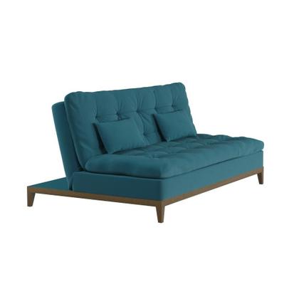 Sofá-Cama 3 Lugares Casal Excelencia Base e Pés de Madeira Suede Azul - Mobly Imagem de Sofá-Cama 3 Lugares Casal Excelencia Base e Pés de Madeira Suede Azul
