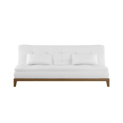 Sofá-Cama 3 Lugares Casal Luxo Base e Pés de Madeira Branco - Mobly Imagem de Sofá-Cama 3 Lugares Casal Luxo Base e Pés de Madeira Branco