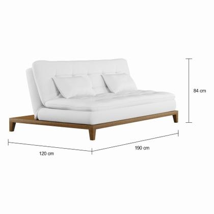 Sofá-Cama 3 Lugares Casal Luxo Base e Pés de Madeira Branco - Mobly Imagem de Sofá-Cama 3 Lugares Casal Luxo Base e Pés de Madeira Branco
