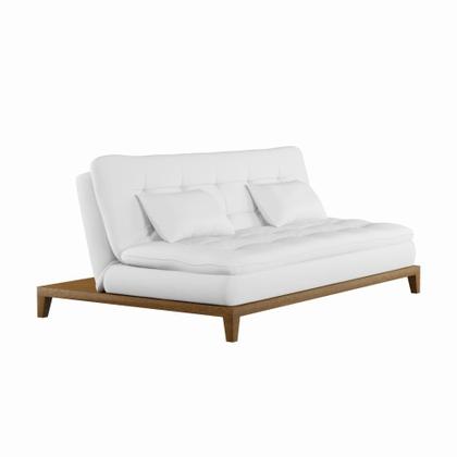 Sofá-Cama 3 Lugares Casal Luxo Base e Pés de Madeira Branco - Mobly Imagem de Sofá-Cama 3 Lugares Casal Luxo Base e Pés de Madeira Branco