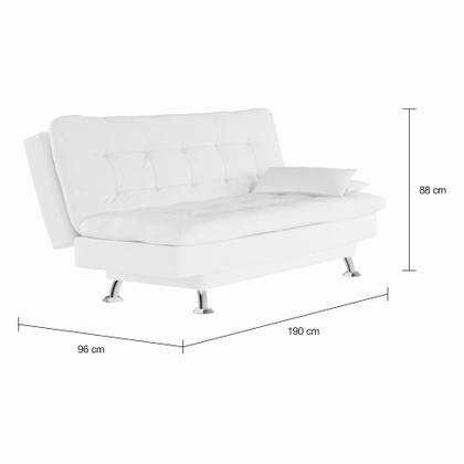 Imagem de Sofá-Cama 3 Lugares Casal Luxo Branco