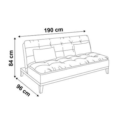 Imagem de Sofá-Cama 3 Lugares Casal Premium Base e Pés de Madeira material sintético Branco