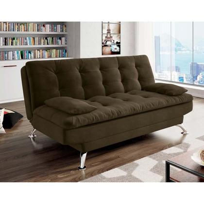 Sofá-Cama 3 Lugares Casal Premium II Suede Café - Mobly Imagem de Sofá-Cama 3 Lugares Casal Premium II Suede Café