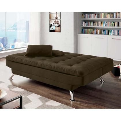 Sofá-Cama 3 Lugares Casal Premium II Suede Café - Mobly Imagem de Sofá-Cama 3 Lugares Casal Premium II Suede Café