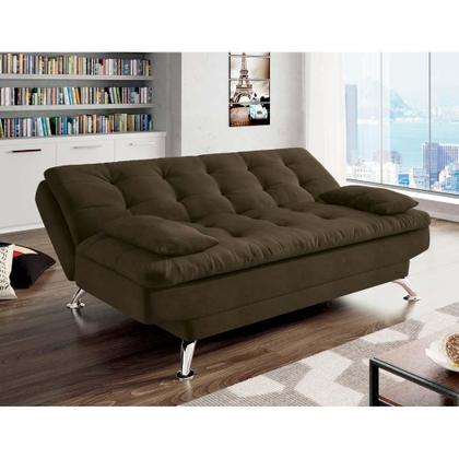 Sofá-Cama 3 Lugares Casal Premium II Suede Café - Mobly Imagem de Sofá-Cama 3 Lugares Casal Premium II Suede Café