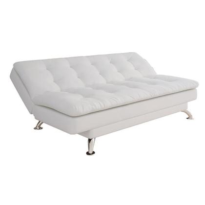 Imagem de Sofá-Cama 3 Lugares Casal Premium material sintético Branco