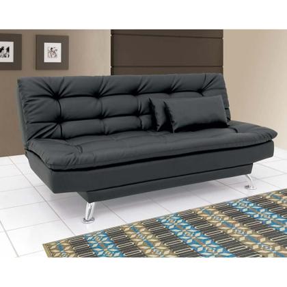 Sofá-Cama 3 Lugares Casal Premium material sintético Preto - Mobly Imagem de Sofá-Cama 3 Lugares Casal Premium material sintético Preto