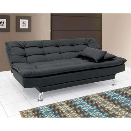 Sofá-Cama 3 Lugares Casal Premium material sintético Preto - Mobly Imagem de Sofá-Cama 3 Lugares Casal Premium material sintético Preto