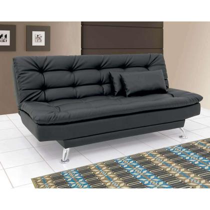 Sofá-Cama 3 Lugares Casal Premium material sintético Preto - Mobly Imagem de Sofá-Cama 3 Lugares Casal Premium material sintético Preto