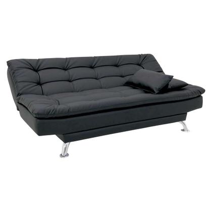 Sofá-Cama 3 Lugares Casal Premium material sintético Preto - Mobly Imagem de Sofá-Cama 3 Lugares Casal Premium material sintético Preto
