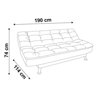 Sofá-Cama 3 Lugares Casal Premium material sintético Preto - Mobly Imagem de Sofá-Cama 3 Lugares Casal Premium material sintético Preto