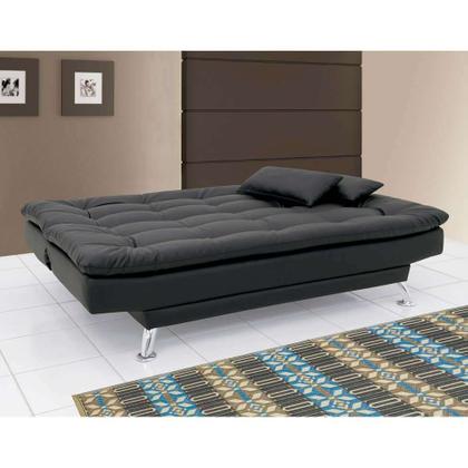 Sofá-Cama 3 Lugares Casal Premium material sintético Preto - Mobly Imagem de Sofá-Cama 3 Lugares Casal Premium material sintético Preto