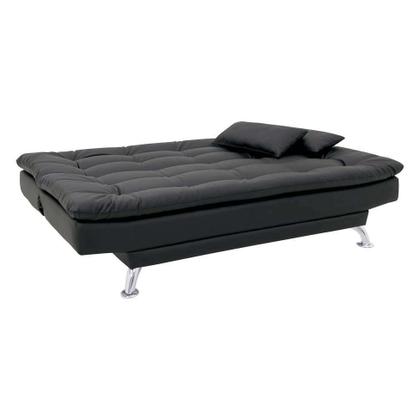 Sofá-Cama 3 Lugares Casal Premium material sintético Preto - Mobly Imagem de Sofá-Cama 3 Lugares Casal Premium material sintético Preto