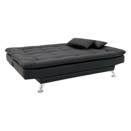 Sofá-Cama 3 Lugares Casal Premium material sintético Preto - Mobly Imagem de Sofá-Cama 3 Lugares Casal Premium material sintético Preto