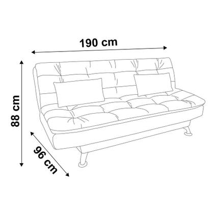 Sofá-Cama 3 Lugares Casal Premium material sintético Preto - Mobly Imagem de Sofá-Cama 3 Lugares Casal Premium material sintético Preto