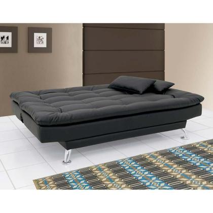 Sofá-Cama 3 Lugares Casal Premium material sintético Preto - Mobly Imagem de Sofá-Cama 3 Lugares Casal Premium material sintético Preto