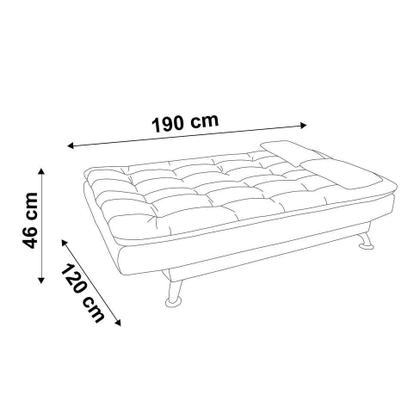 Sofá-Cama 3 Lugares Casal Premium material sintético Preto - Mobly Imagem de Sofá-Cama 3 Lugares Casal Premium material sintético Preto